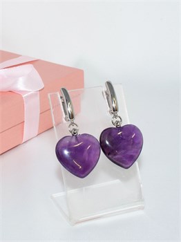 Серьги в форме сердца из аметиста 1935