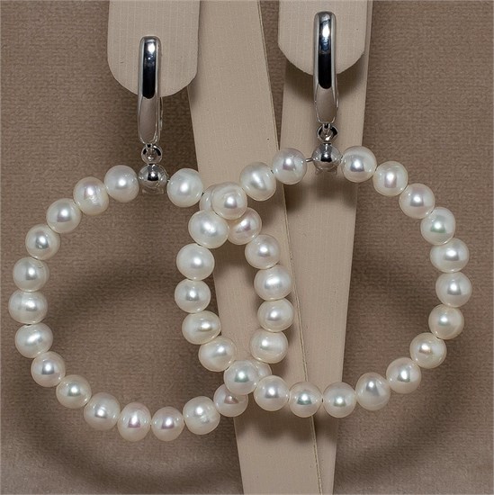 Серьги из натурального барочного жемчуга 0800255-042