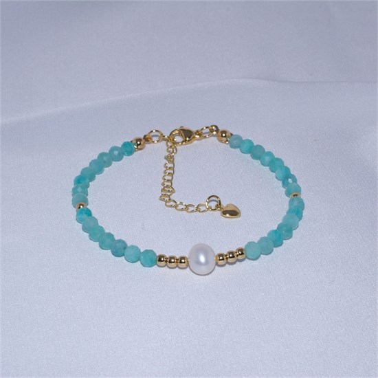 Браслет из амазонита с жемчугом 1955