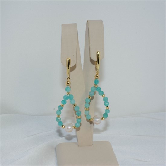 Серьги из амазонита с жемчугом 1956