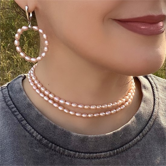 Серьги из персикового жемчуга 2000