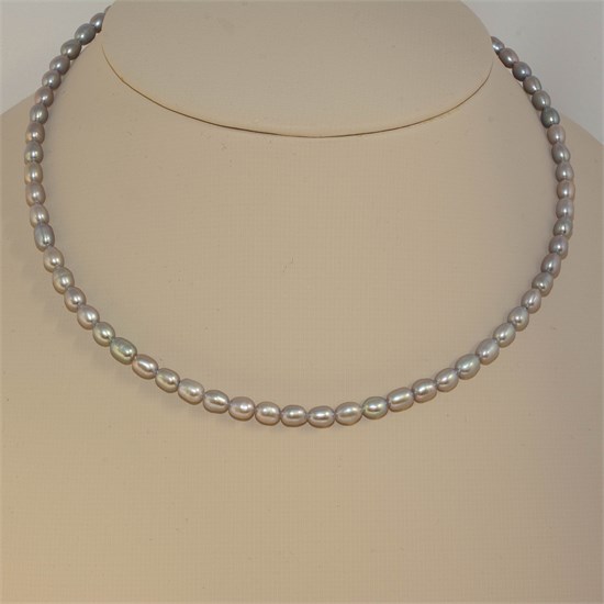 Чокер из серого жемчуга "рис" 2022