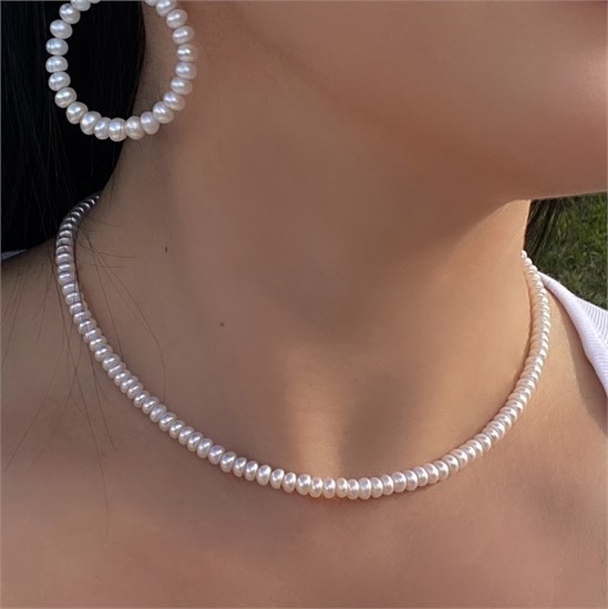 Колье - чокер из натурального барочного жемчуга "Кукуруза" 01002-022