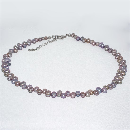 Чокер из серебристо-розового радужного жемчуга 2018