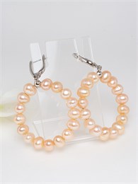 Серьги из натурального розового жемчуга 08018025540