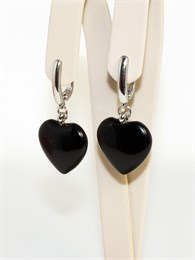 Серьги в форме сердца из черного агата 1936