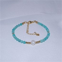 Браслет из амазонита с жемчугом 1955