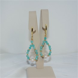 Серьги из амазонита с жемчугом 1956