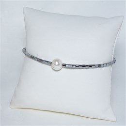 Браслет из гематита с жемчужиной 1960