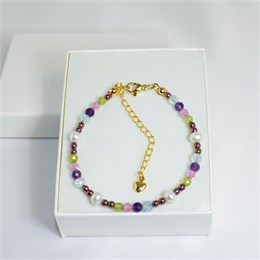 Браслет из микса камней с жемчугом 1969