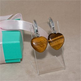 Серьги в форме сердца из тигрового глаза 1970