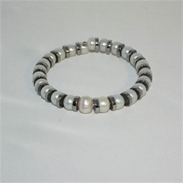 Браслет из жемчуга с гематитом 1988