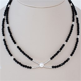 Чокер из черного агата Х-образный 1989