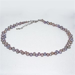 Чокер из серебристо-розового радужного жемчуга 2018