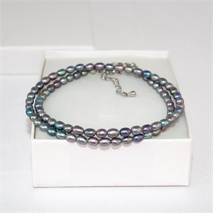 Чокер из серого радужного жемчуга 