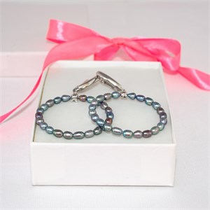 Серьги из серого радужного жемчуга 2026