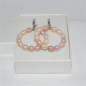 Серьги из жемчуга "рис" 9х7 мм 2029