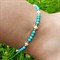 Браслет на ногу из бирюзы с жемчугом 06011-525