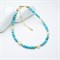 Браслет на ногу из бирюзы с жемчугом 06011-525