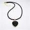 Колье "Сердце" из черного агата 02001-023
