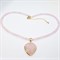 Колье из розового кварца с подвеской Сердце 02006-023