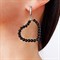 Серьги в форме Сердца из черного агата 0800155-025