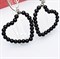 Серьги в форме Сердца из черного агата 0800155-025
