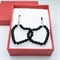 Серьги в форме Сердца из черного агата 0800155-025