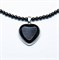 Колье "Сердце" из черного агата 02001-023