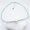 Колье из голубого топаза Sky Blue с жемчугом 01016-001