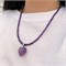 Колье из аметиста с подвеской Сердце 02009-028