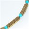 Браслет из гематита "античная бронза" с бирюзой. 1102011-063