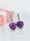 Серьги в форме сердца из аметиста 1935